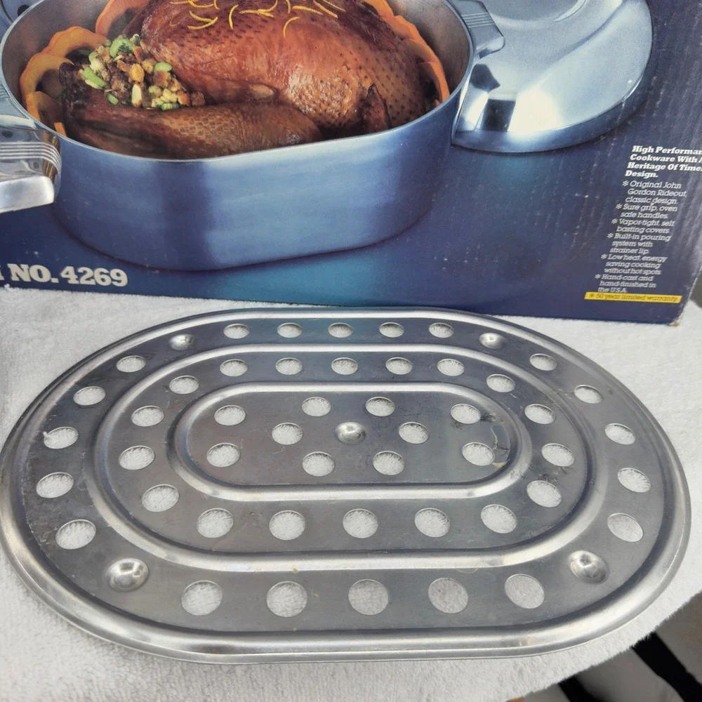 NIB Magnalite Classic 20 3/8 Cov'd Oval Roaster with Meat Rack 4269 GHC USA Made